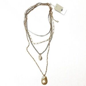 BP gold and silver layered necklace